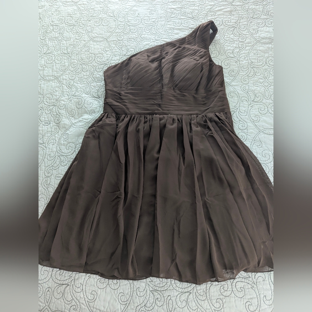 NWT Zaxants Chiffon One-Shoulder Dress